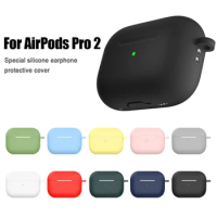 for Apple New AirPods Pro 2 Protective Case Silicone New Solid Color Bluetooth Headset Soft Case air pods Pro 2 Protective Cover