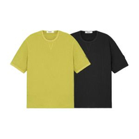 BODYDREAM華夫格速干短袖男款夏上衣抗皺保型運動健身衫男裝T恤-黑色+黃綠色 S-款式10