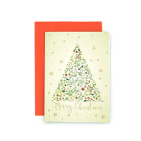 Kartu Natal Christmas Harvest Happy Xmas Tree