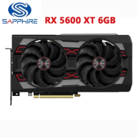 Used Sapphire Radeon RX5600 XT 6G D6 Video Card For AMD RX5600XT 6GB RX 5600 XT Graphics Cards 14000MHz GDDR6 2304SP PC Map GPU