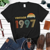 2024 Vintage 1997 Women T Shirt 27th Birthday Gift Idea for 27 Years Old Dad Grandpa Mom Grandma Unisex 90s Retro Classic Tshirt