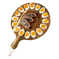 beautiful Wooden Egg Tray Reversible Serving Platter Reversible Wood Charcuterie Board Egg Plate Tray Festive Egg Serving Tray