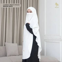 Maslaha Niqab | Madeena French Khimar Bordir | Long FK Instant Umroh Haji | Khimar Embroidery Semua 