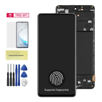 หน้าจอ A71 AMOLED สุดๆสำหรับ Samsung Galaxy A71 A715 A715f A715fd จอแสดงผลแอลซีดีดิจิทัลหน้าจอสัมผัส