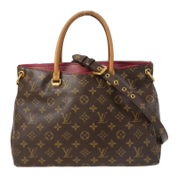 【二手名牌BRAND OFF】LOUIS VUITTON LV 路易威登 棕色 原花 帆布 Pallas MM 兩用包 金扣 M40906