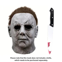 Major Michael Myers Masks Halloween Men's Latex Christmas Mask Gray White Face Head Cover Cosplay Mask Dress Up Party Mask