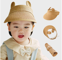 儿童帽子 嬰兒遮陽帽夏季可愛超萌男童女童草帽寶寶帽子太陽帽兒童防曬帽 全館免運