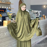 ชุดละหมาด รุ่น BEENA ผ้ายืดปักโบว์