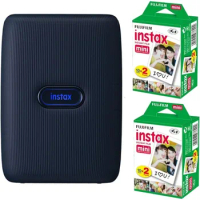 Instax Mini Link Smartphone Printer (Space Blue) + Instax Mini Film (40 Sheets) - Instax Mini Link Printer Bundle