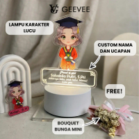 GEEVEE Lampu Akrilik Custom Karakter Lucu Profesi Wisuda LED – Hadiah Perpisahan Kado Wisuda Graduat