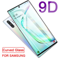 9D Curved Protective Tempered Glass on For Samsung Galaxy Note 10 Pro S 8 9 S10 Lite 5G S10e S7 Edge S8 S9 Plus Screen Protector