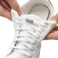1Pair Elastic No Tie Shoelaces Semicircle Shoe Laces For Kids Adult Sneakers Shoelace Quick Lazy Metal Lock Laces Shoe Strings