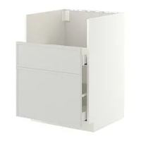 kabinet dasar u wastafel TALLSJÖN, putih/Aspudden abu-abu muda, 60x60 cm