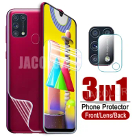 3IN1 Water Gel Film For Samsung Galaxy M32 M22 M31 Prime M31s Screen Protector+Back Cover Hydrogel Film+Camera Glass Samsun M 32