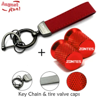 For Zontes M310 ZT310X 310V 310X 310T 310R U1-125 U125 G1-125/X Motorcycle Leatherwear keychain Key Chain Ring tire valve caps