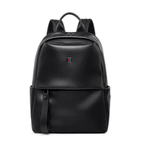 Leather backpack men's large capacity business backpack trend casual student cowhide computer bag