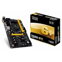 NEW 6GPU B350A For Biostar TB350-BTC Motherboard PCI-E 3.0 SATA3 M.2 NVME Socket AM4 DDR4 32G B350 Original Desktop Mainboard