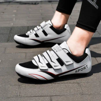 Ycling Bike Lockless Shoes Professional Cycling Sports Shoes Velcro Mountain Bike Shoes