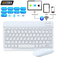 EMTRA Wireless Keyboard Bluetooth Keyboard and Mouse For iPad Air 5 Pro 12.9 Tecaldo Bluetooth For Xiaomi Samsung iPad Keyboard