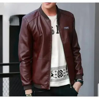 MND Jaket Bomber Oscar Jaket Bomber Kulit Sintesis Jaket Bomber Pria Coklat L