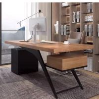 實木辦公長桌書桌（140*70*75（帶主機箱） 板厚5）(下單後聯絡客服確認發貨顔色) 