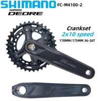 SHIMANO DEORE M4100 Crankset 2x10s 2 PCS Cranks 36-26T Front Chainring Crank Arm FC-M4100-2 10 Speed 10S For Mountain Bike Parts