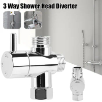 3 Way Shower Diverter Valve 1/2 Valve Faucet Water Splitter Water Tap Connector 3 Way Switch Faucet Adapter Bathroom Accessories