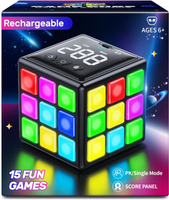Rechargeable Game Cube - 15-in-1 Fun Brain Memory & Speed Games for Kids - Christmas Easter Birthday