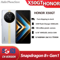 NEW Honor X50 GT Snapdragon 8 Gen1 108MP 6.78 Inches 1.07 Billion Colors AMOLED 120Hz 5800mAh MagicOS 7.2 OTA NFC