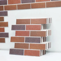 6pc red brick 3D three-dimensional wall sticker self-adhesive wall panel wall paper exterior wall waterproofing sun protection