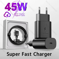 45W Super Fast Charger For Samsung Galaxy S22 S23 Ultra Note 10 Plus USB Type-C 6A Luxury Quick Charging Cable Phone Accessories