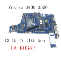 For Dell Vostro 3400 3500 Inspiron 3501 Laptop Motherboard DDR4 With i3-1115G4 i5-1135G7 i7-1165G7 CPU GDI4A LA-K034P full Test
