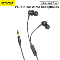 Awei PC-1 3.5mm In-Ear Wired Earphones Mobile Wired Earphone Sport Headphone With Microphone For Phone Stereo Super Bass Earbuds
