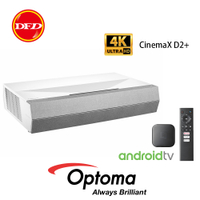 【限時送100吋黑格柵抗光布幕】 OPTOMA 奧圖碼 CinemaX D2+ 4K雷射超短焦家庭劇院 公司貨