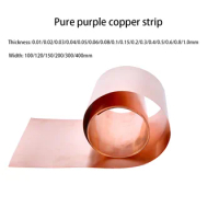 1M T2 Copper Sheet Pure Copper Strip 0.01-1mm Ultra-thin Copper Foil Thick Plate Grounding Conductive Heat Sink Width 100-400mm