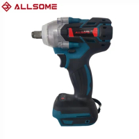 ALLSOME 18V 520N.m Electric Screwdriver Brushless Impact Wrench Drill Driver For Makita Battery