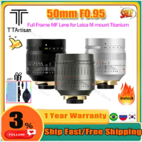 TTartisan 50mm F0.95 Camera Lens 50/0.95 MF Lens for Leica M Mount Camera Large Aperture Full Frame for Leica M9 M10