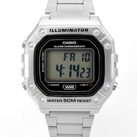 CASIO手錶 時尚金屬方形電子鋼錶【NECE59】