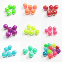 Wholesale Newest 12mm 500pcs/bag , 20mm 100pcs/bag Neon Color AB Solid Acrylic Beads For Chunky Jewelry