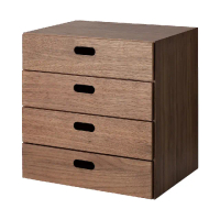 【MUJI 無印良品】胡桃木組合收納櫃/抽屜/4段(大型家具配送)