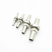 304 Stainless Steel Hose Barb Bulkhead Connector Barbed Tube  Fitting Adapter Sizes 4mm to 19mm-152c