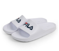 FILA 中性款白色一片式防水休閒涼拖鞋 KAORACER 4S355Q113