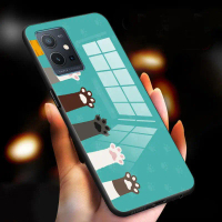 เคสสำหรับ VIVO Y55 Y55 PLUS ลูกแมว คลื่น กันกระแทก เคลือบเงา กระจกนิรภัย ฝาหลัง