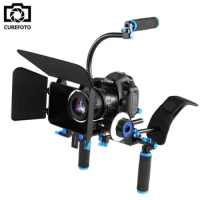 4in1 DSLR Rig Set Movie Kit Filming System Handheld Shoulder Mount Follow Focus Matte Box for Canon Nikon Camera Video Camcorder