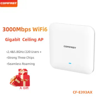 High Power WiFi6 Ceiling AP 3000Mbps Wireless Wall-mounted Router Access Point 2.4&amp;5.8GHz RJ45 WAN/LAN Gigabit Port Indoor