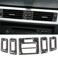 Carbon Fiber Stickers For BMW e90 e92 e93 2005-2012 Interior Central Air Conditioner Outlet Decoration Frame Cover Car-Styling