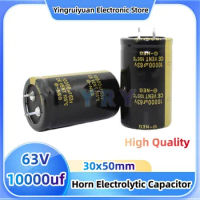 2 pces 63V10000uf 63V horn electrolytic capacitor 30x50mm 10000ua audio power amplifier filter electrolytic capacitor audio 63V1