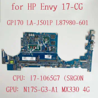 GPI70 LA-J501P Mainboard For HP Envy 13-BA Laptop Motherboard CPU: I7-1065G7 SRG0N GPU:N17S-G3-A1 MX330 4G L87980-601 Test OK