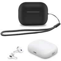 AirPods Pro 2 Case Cover Thickened Silicone Material Comes with Lanyard Solid Color AirPods Pro 2nd Generation Protective Case