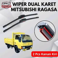 Wiper Double Karet Model Frameless Untuk Mobil Mitsubishi Ragasa Sepasang Kanan Kiri